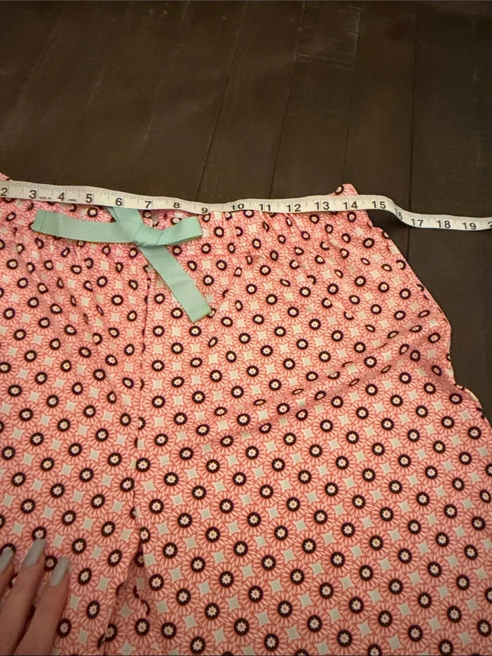 Lands' End Coral Pink Long-Sleeve Pajama Set with Printed Pants